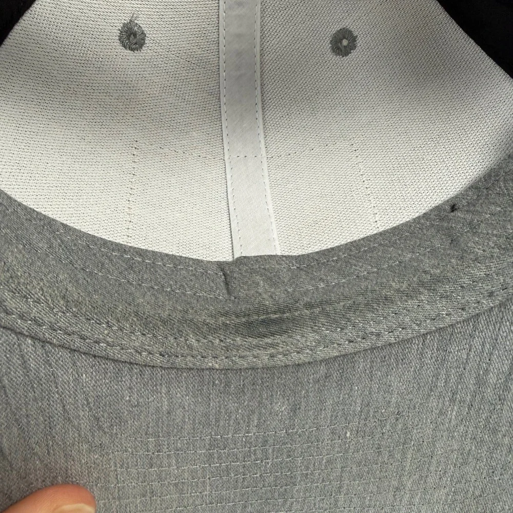 Ariat Hat Trucker Snapback Mens OS Grey Leather Flag Patch Richardson Style 112